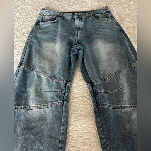 Cali 1850 Women's 11/30 Wide Barrel Light Wash Jeans Y2K Skater Boho Retro Baggy